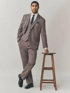 Online Next Regular Fit Motionflex Stretch Suit Jacket Light Brown