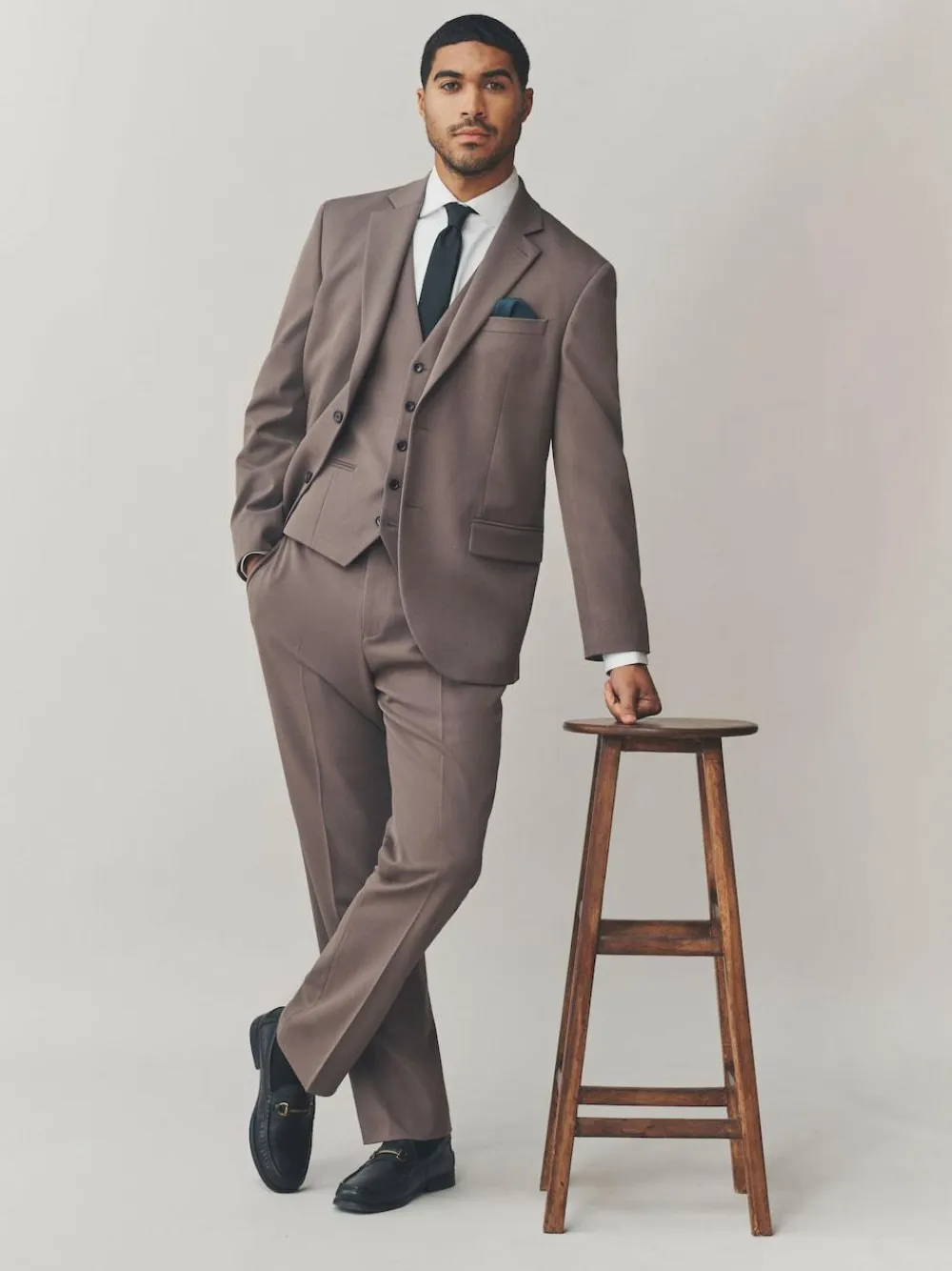 Online Next Regular Fit Motionflex Stretch Suit Jacket Light Brown