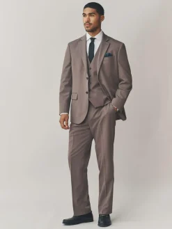 Next Regular Fit Motionflex Stretch Waistcoat Light Brown