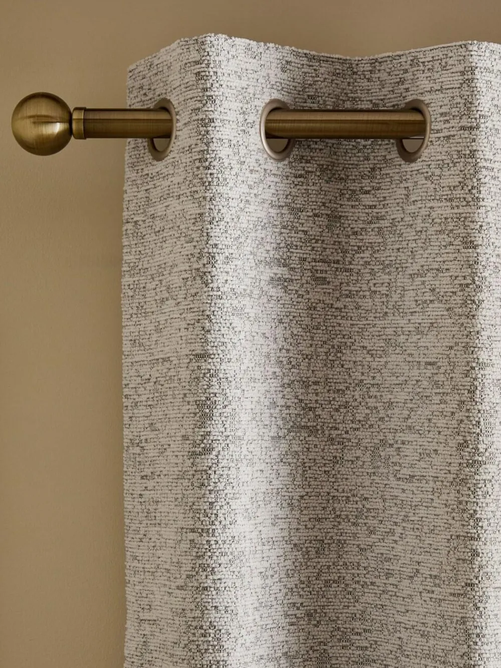 Best Next Bouclé Super Thermal Eyelet Curtains Light Grey