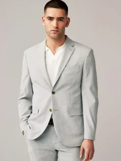 Next Regular Fit Motionflex Stretch Suit Jacket^ Grey Suits