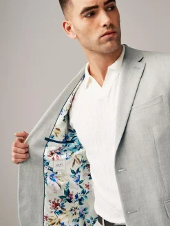 Next Regular Fit Motionflex Stretch Suit Jacket^ Grey Suits