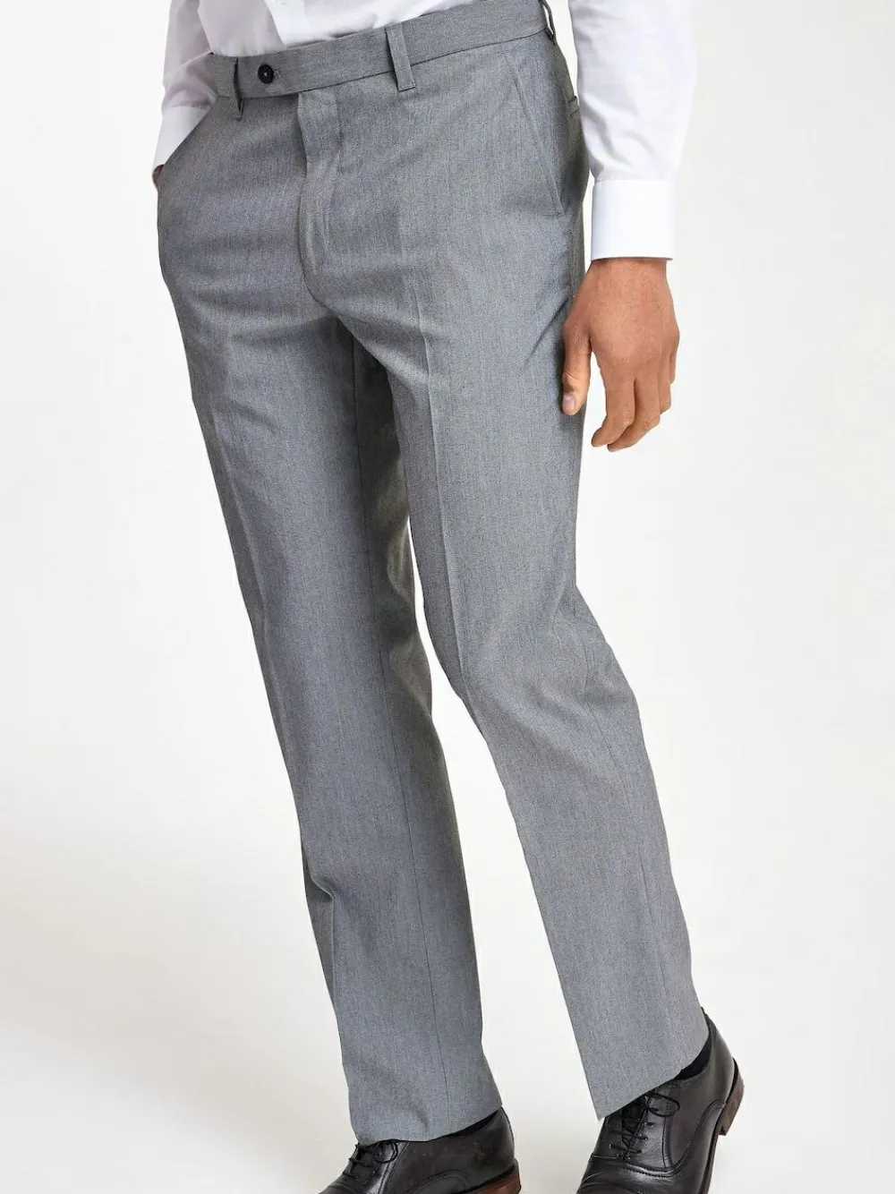 Next Light Grey Regular Fit Stretch Smart Trousers^ Nightwear|Pants & Chinos