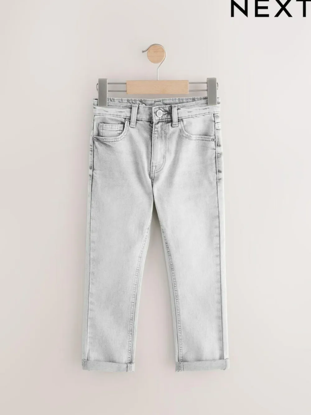 Next Light Grey Regular Fit Stretch Jeans (3-17yrs)^BOY Jeans|Jeans