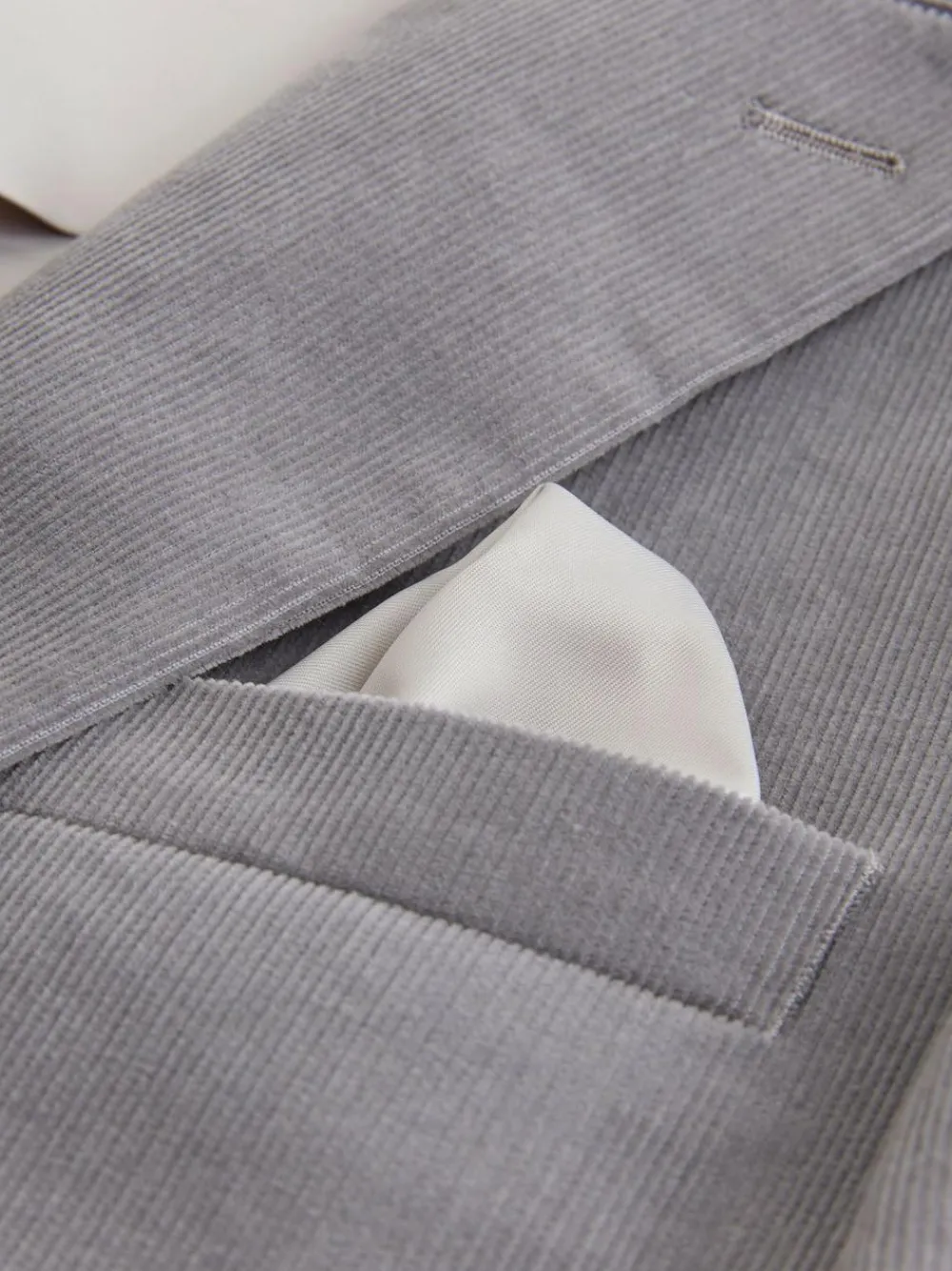 Discount Next Slim Fit Corduroy Suit Jacket Light Grey