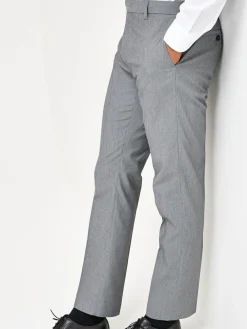 Next Light Grey Slim Fit Stretch Smart Trousers^ Pants & Chinos