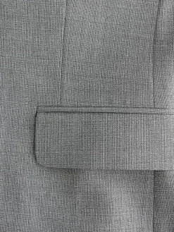 Outlet Next Slim Fit Textured Wool Blend Suit Jacket Light Grey
