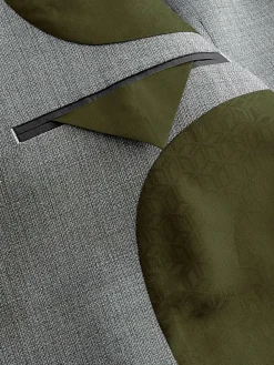 Outlet Next Slim Fit Textured Wool Blend Suit Jacket Light Grey