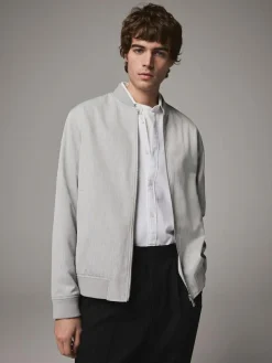Next Light Grey Smart Bomber Jacket^ Blazers & Formal Jackets