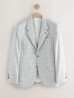 Next Light Grey Tailored Fit Check Suit Jacket^ Grey Suits