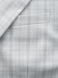 Next Light Grey Tailored Fit Check Suit Jacket^ Grey Suits