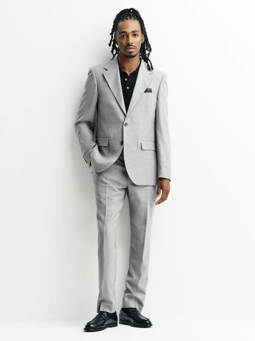 Next Light Grey Tailored Fit Wool Blend Puppytooth Suit Jacket^ Grey Suits