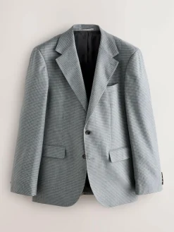 Next Light Grey Tailored Fit Wool Blend Puppytooth Suit Jacket^ Grey Suits
