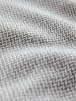 Online Next Wool Blend Mock Gilet Herringbone Padded Coat Light Grey