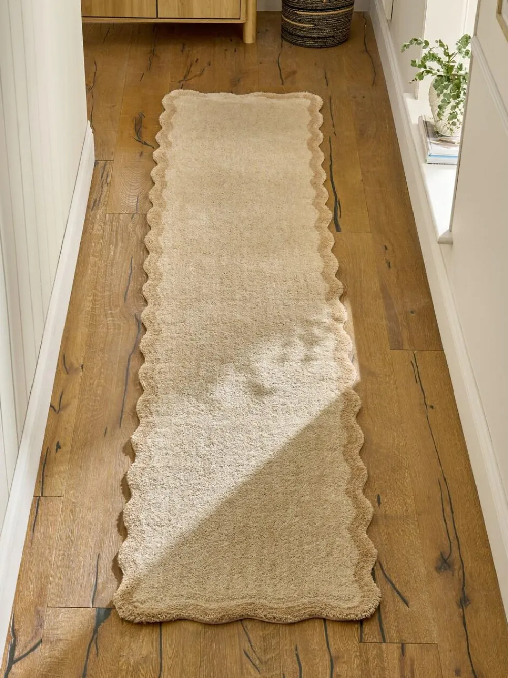 Next Light Natural Soft Scallop Washable Runner^ Rugs & Runners