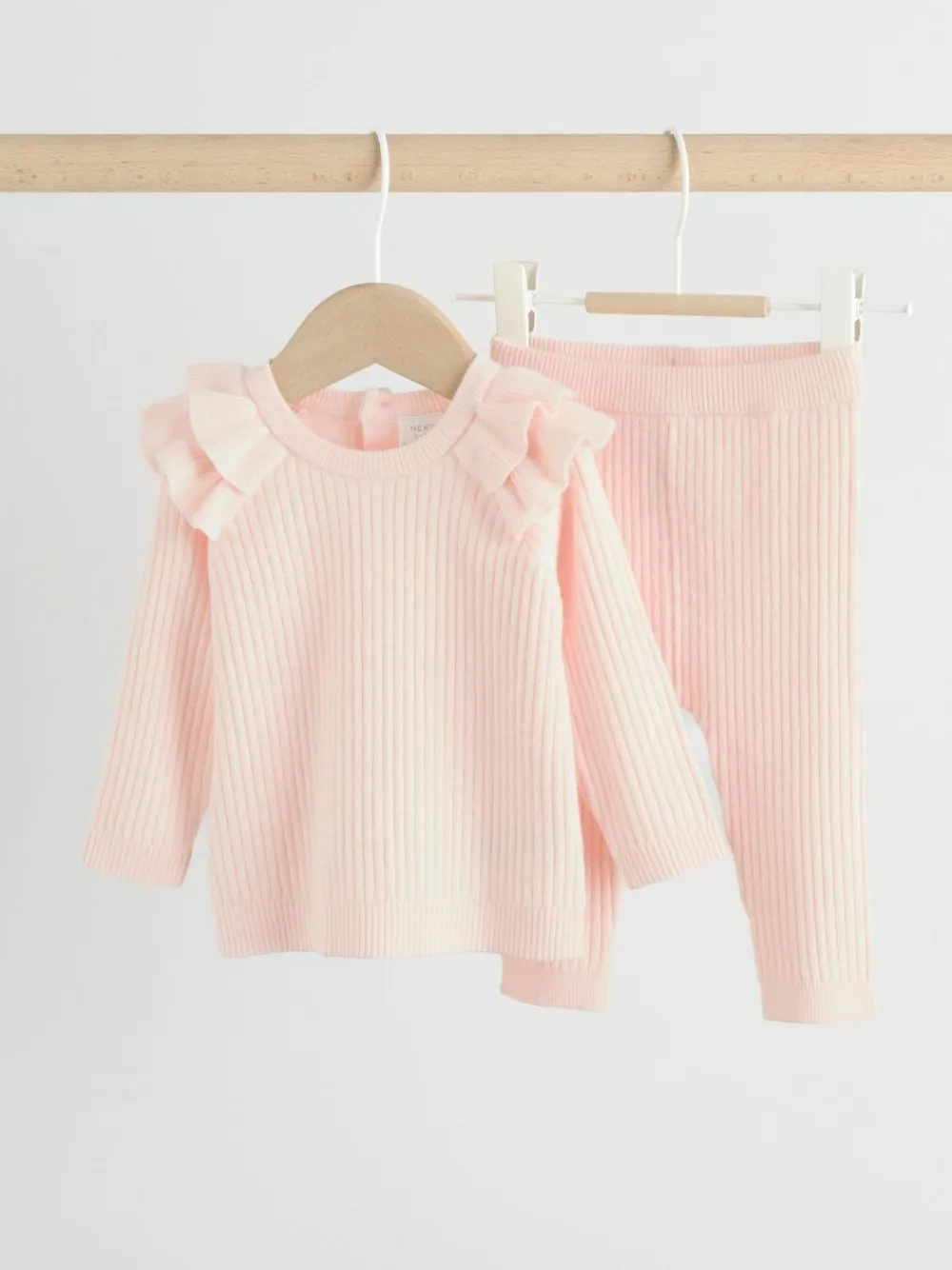 Hot Next Light Pink Baby Knitted Jumper and Leggings Set 2 Piece (0mths-3yrs)