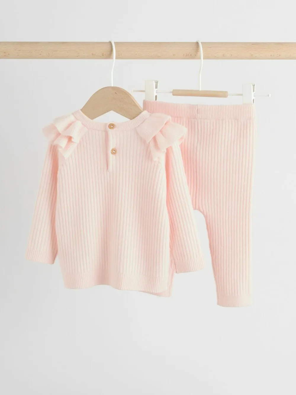 Hot Next Light Pink Baby Knitted Jumper and Leggings Set 2 Piece (0mths-3yrs)