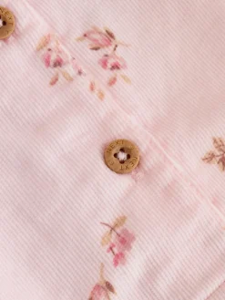 Best Next Baby Print Long Sleeve Bodysuit and Cord Dungarees Set 2 Piece (0mths-2yrs) Light Pink Ditsy