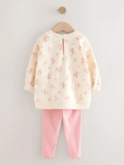Next Light Pink Ditsy Floral Collar Sweatshirt and Leggings Set (3mths-7yrs)^ Sweatshirts & Hoodies|Sets & Co-Ords
