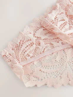 Next Light Pink High Leg Ultimate Comfort Lace Knickers 2 Pack^Women Panties