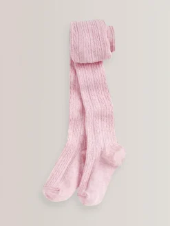 Next Light Pink Regular Length Cotton Rich Cable Tights^ Socks & Tights|Socks & Tights