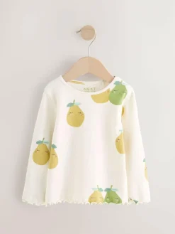 Outlet Next Light Pink Ribbed Long Sleeve Tops 5 Pack (3mths-7yrs)