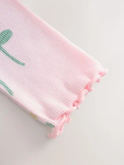 Outlet Next Light Pink Ribbed Long Sleeve Tops 5 Pack (3mths-7yrs)