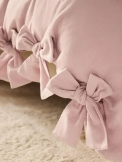 Outlet Next Supersoft 100% Brushed Cotton Duvet Cover Bow Tie Edge and Pillowcase Set Light Pink