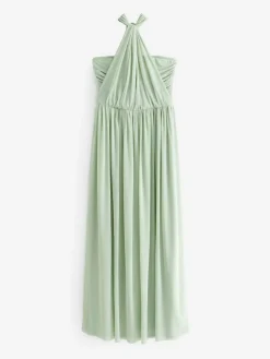 Clearance Next Light Sage Green Mesh Multiway Wedding Guest Bridesmaid Maxi Dress