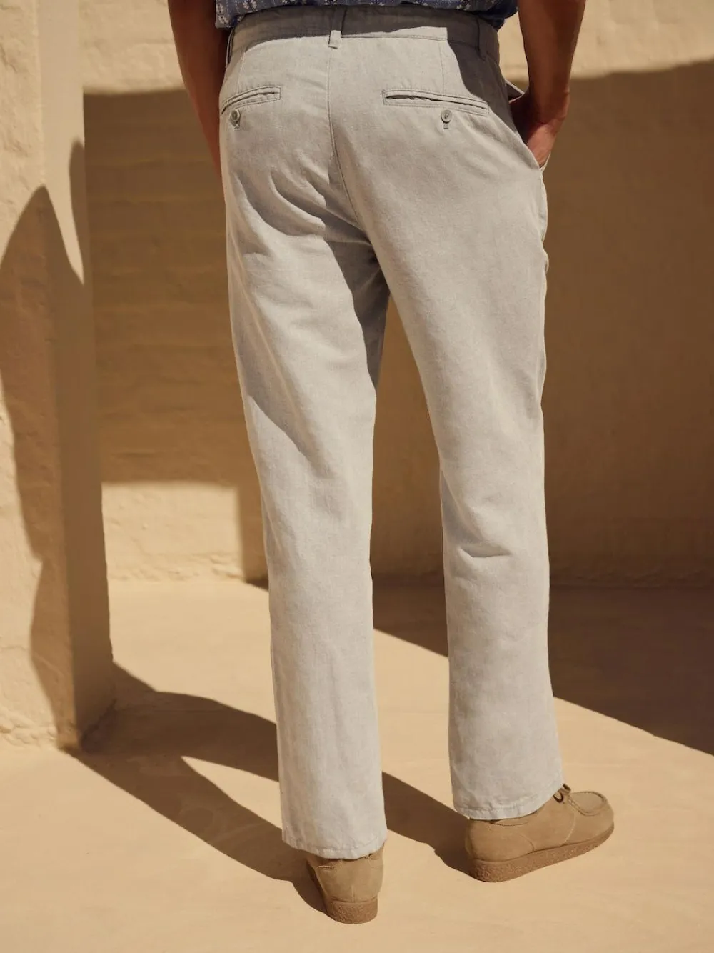 Next Regular Fit Cotton Linen Twill Chino Trousers^ Pants & Chinos