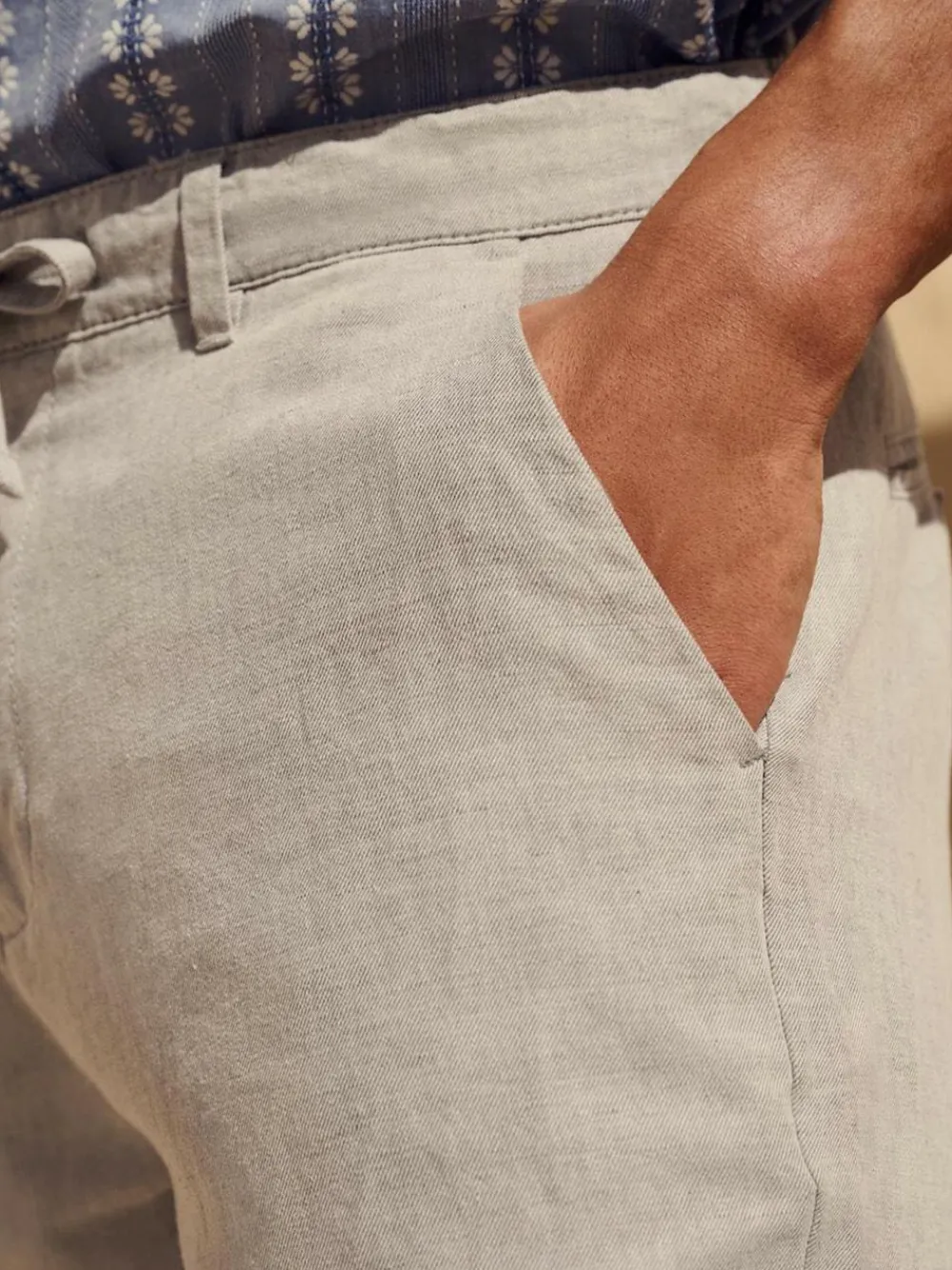 Next Regular Fit Cotton Linen Twill Chino Trousers^ Pants & Chinos