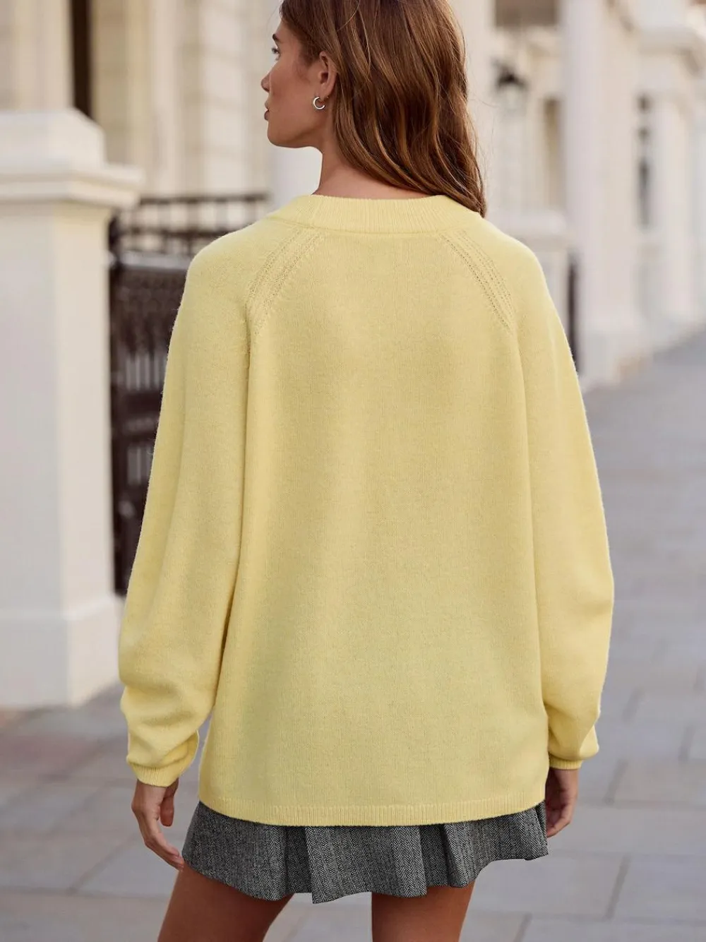 Next Light Yellow N.Premium 100% Merino Wool V-Neck Jumper^Women Knitwear|Knitwear
