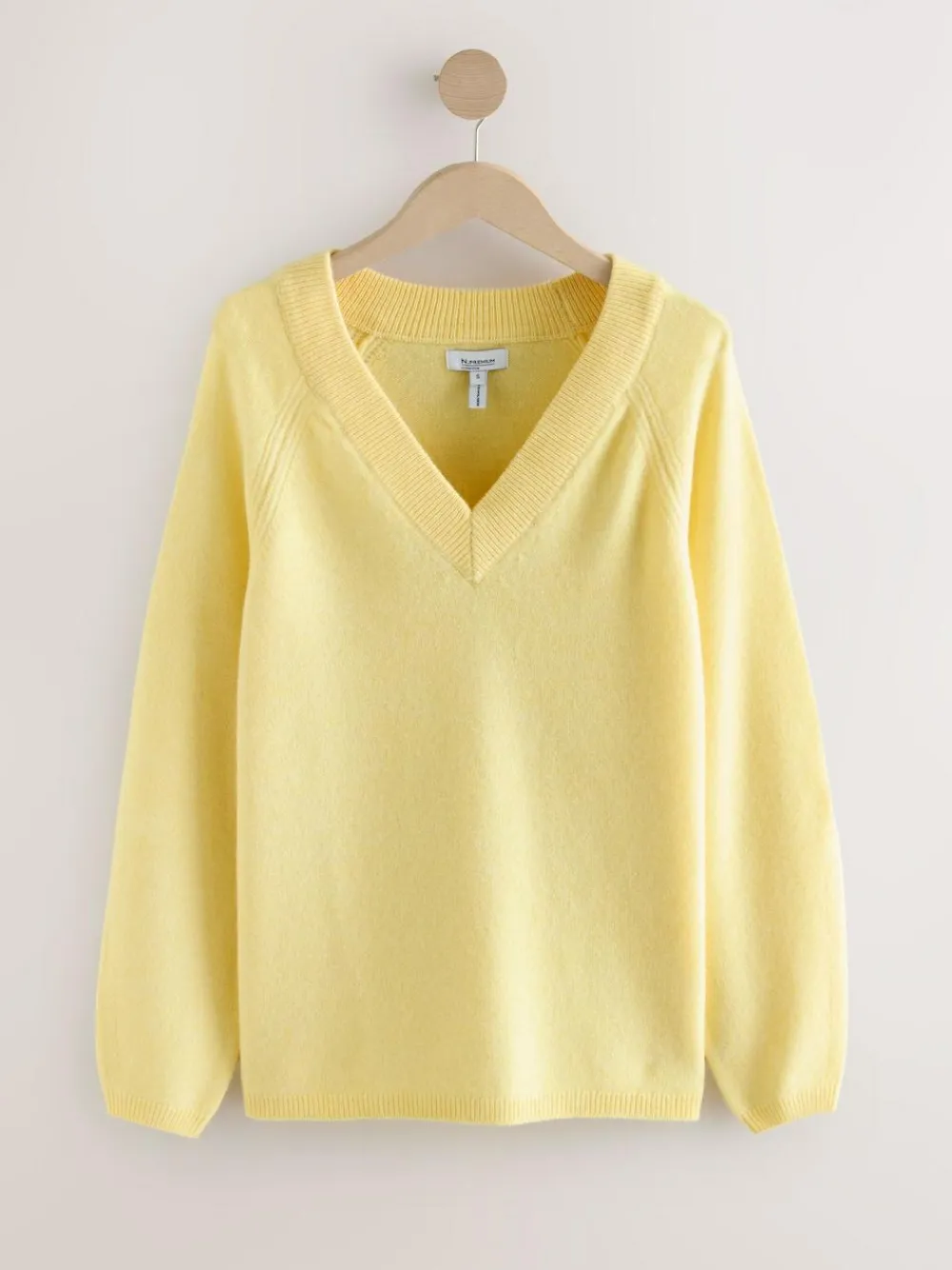 Next Light Yellow N.Premium 100% Merino Wool V-Neck Jumper^Women Knitwear|Knitwear