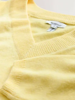 Next Light Yellow N.Premium 100% Merino Wool V-Neck Jumper^Women Knitwear|Knitwear