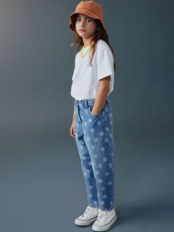 Next Lightwash Polka Dot Barrel Jeans (3-16yrs)^ Jeans