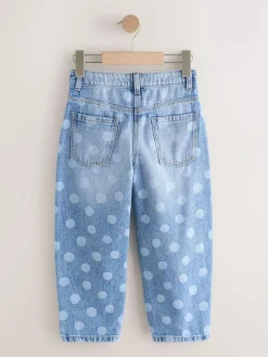Next Lightwash Polka Dot Barrel Jeans (3-16yrs)^ Jeans