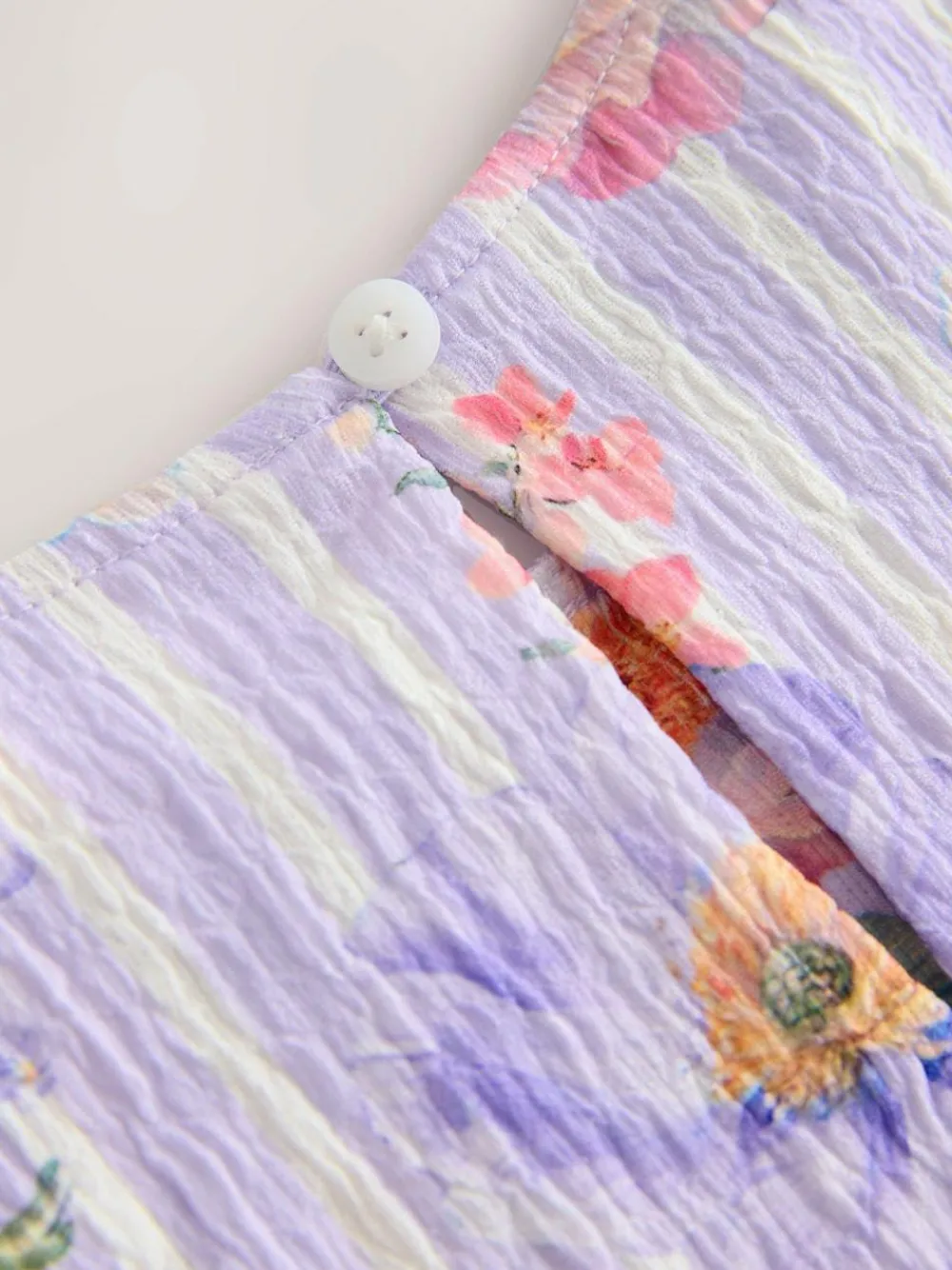 Online Next Angel Sleeve Crinkle Dress (3-16yrs) Lilac Floral