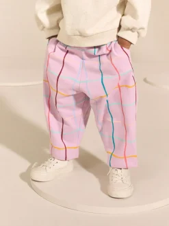 Next Lilac Purple Check Textured Barrel Leg Trousers (3mths-7yrs)^ Baby Winter Clothing|Pants & Leggings