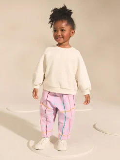 Next Lilac Purple Check Textured Barrel Leg Trousers (3mths-7yrs)^ Baby Winter Clothing|Pants & Leggings