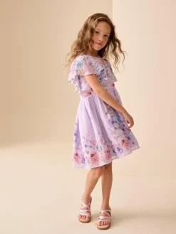 Hot Next Embellished Occasion Dress (3-16yrs) Lilac Purple
