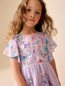 Hot Next Embellished Occasion Dress (3-16yrs) Lilac Purple