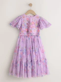 Next Lilac Purple Floral Embellished Top and Skirt Lehenga Set (3-16yrs)^ Shorts & Skirts