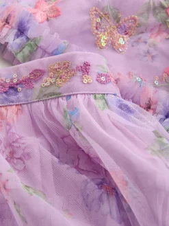 Next Lilac Purple Floral Embellished Top and Skirt Lehenga Set (3-16yrs)^ Shorts & Skirts