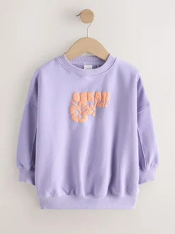 Online Next Sweatshirt (3-16yrs) Lilac Purple Flower