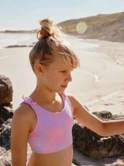 New Next Bikini (3-16yrs) Lilac Purple Hibiscus Crinkle