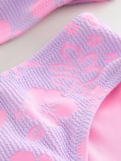 New Next Bikini (3-16yrs) Lilac Purple Hibiscus Crinkle