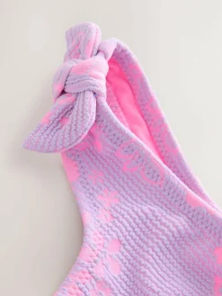 New Next Bikini (3-16yrs) Lilac Purple Hibiscus Crinkle