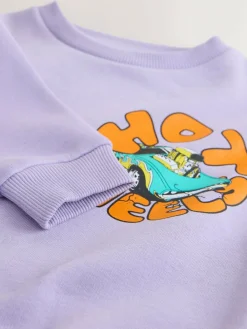 Next Lilac Purple Hot Wheels Crew Neck Sweatshirt (9mths-8yrs)^BOY Sweatshirts & Hoodies|Newborn Clothing