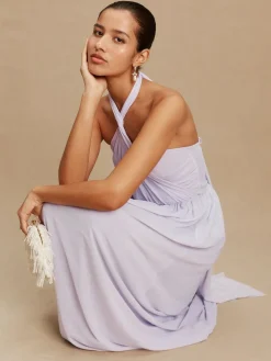 Sale Next Lilac Purple Mesh Multiway Wedding Guest Bridesmaid Maxi Dress