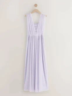 Sale Next Lilac Purple Mesh Multiway Wedding Guest Bridesmaid Maxi Dress